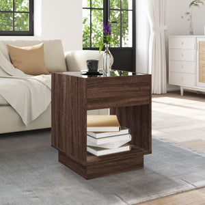 vidaXL Table basse avec LED Infinity aspect chêne marron 40x40x50 cm
