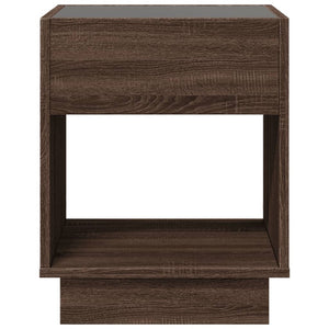 vidaXL Table basse avec LED Infinity aspect chêne marron 40x40x50 cm