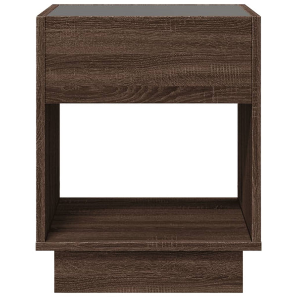 vidaXL Table basse avec LED Infinity aspect chêne marron 40x40x50 cm