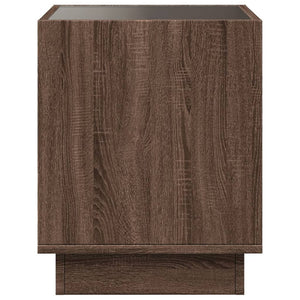 vidaXL Table basse avec LED Infinity aspect chêne marron 40x40x50 cm