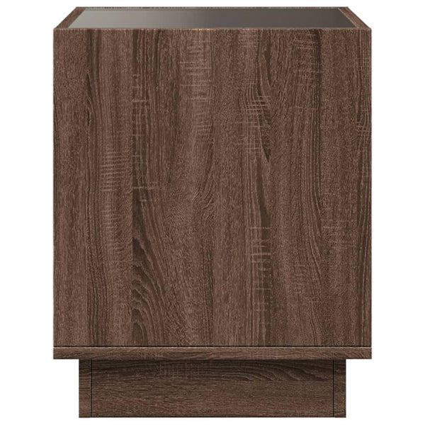 vidaXL Table basse avec LED Infinity aspect chêne marron 40x40x50 cm