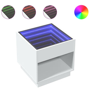 vidaXL Table basse à LED Infinity blanc 50x50x50 cm