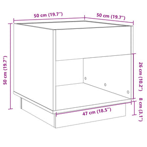 vidaXL Table basse à LED Infinity blanc 50x50x50 cm