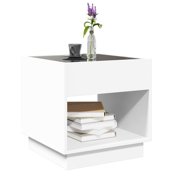 vidaXL Table basse à LED Infinity blanc 50x50x50 cm