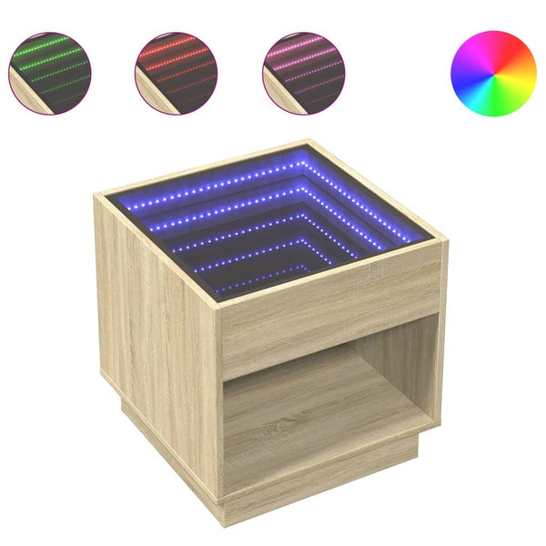 LED Couchtisch Sonoma Eiche 50x50 cm