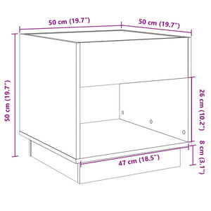 LED Couchtisch Sonoma Eiche 50x50 cm