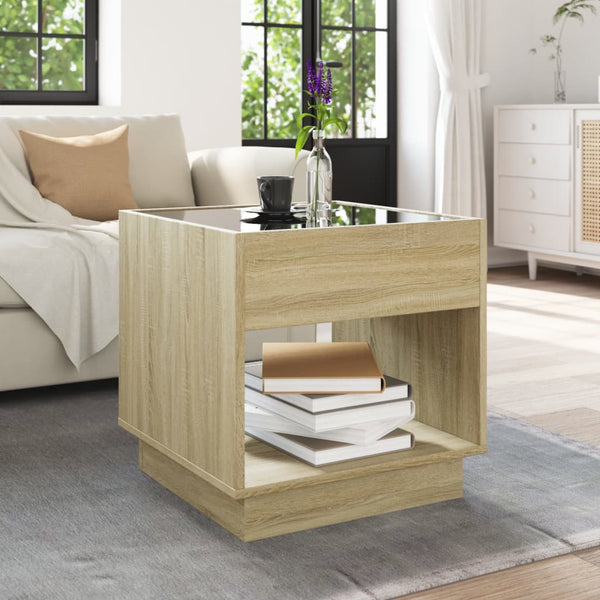 LED Couchtisch Sonoma Eiche 50x50 cm
