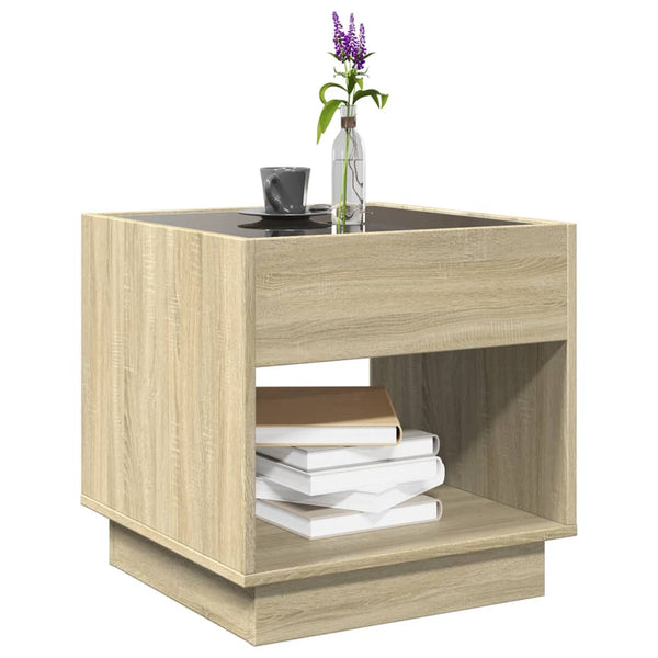 LED Couchtisch Sonoma Eiche 50x50 cm