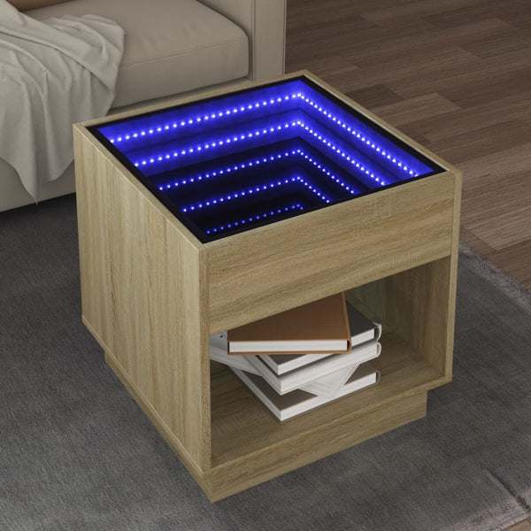LED Couchtisch Sonoma Eiche 50x50 cm