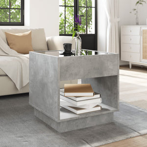 Couchtisch mit Infinity-LED Betongrau 50x50 cm