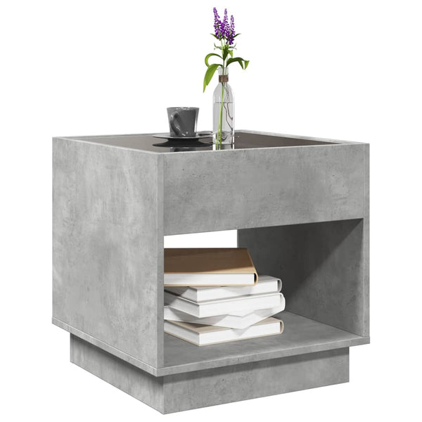 Couchtisch mit Infinity-LED Betongrau 50x50 cm