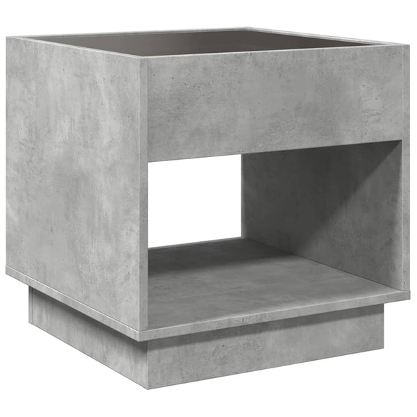 Couchtisch mit Infinity-LED Betongrau 50x50 cm