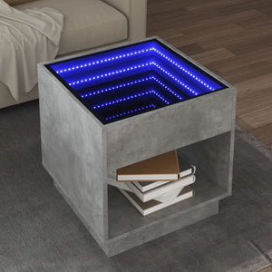 Couchtisch mit Infinity-LED Betongrau 50x50 cm