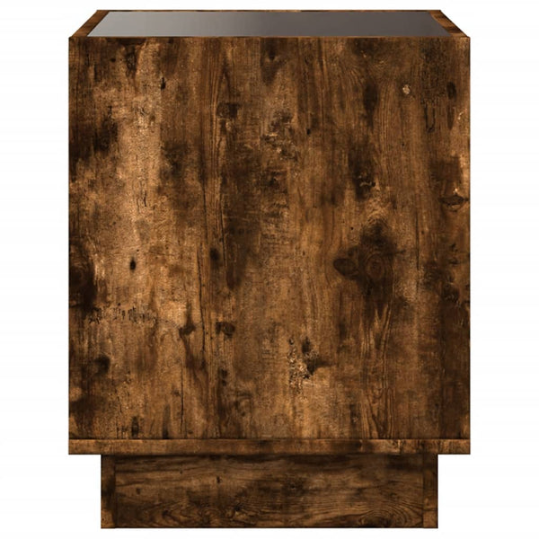 vidaXL Infinity LED Coffee Table Smoked Oak 50x50x50 cm
