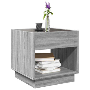 vidaXL Table basse avec LED Infinity Gris Sonoma 50x50x50 cm