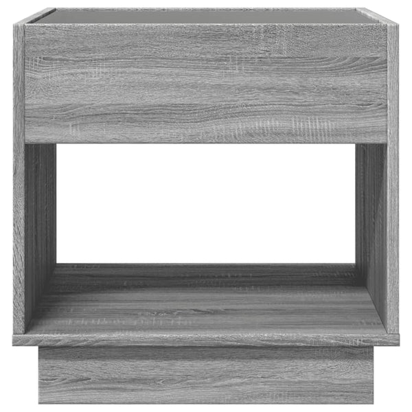 vidaXL Table basse avec LED Infinity Gris Sonoma 50x50x50 cm