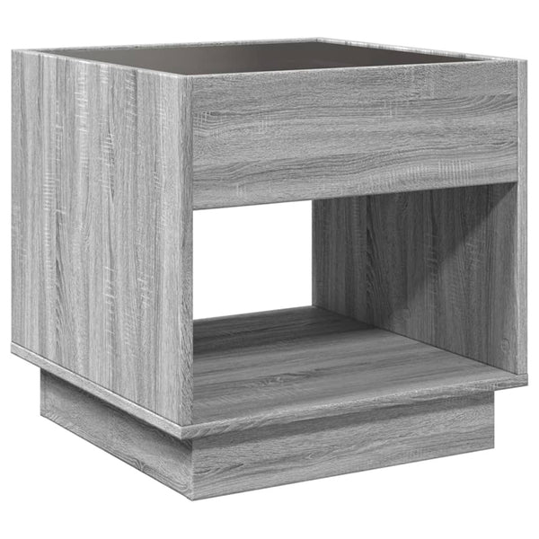 vidaXL Table basse avec LED Infinity Gris Sonoma 50x50x50 cm