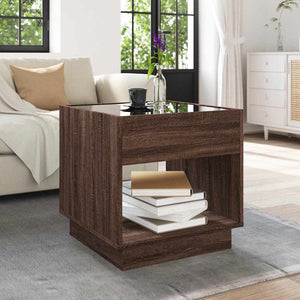 vidaXL Table basse avec LED Infinity aspect chêne marron 50x50x50 cm