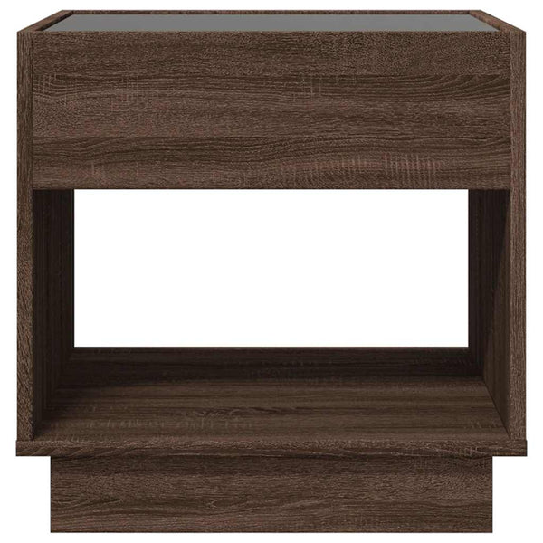 vidaXL Table basse avec LED Infinity aspect chêne marron 50x50x50 cm