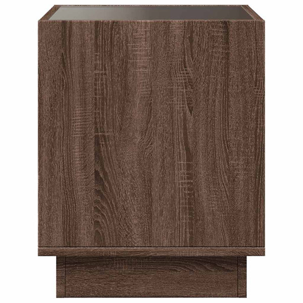 vidaXL Table basse avec LED Infinity aspect chêne marron 50x50x50 cm