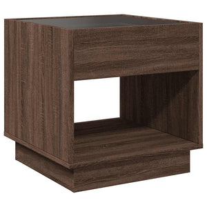 vidaXL Table basse avec LED Infinity aspect chêne marron 50x50x50 cm