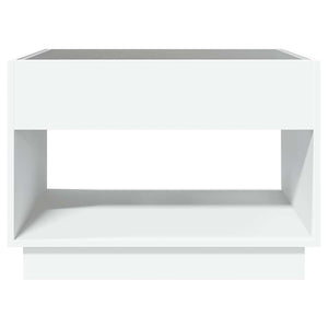 vidaXL Table basse avec LED Infinity Blanc 70x50x50 cm