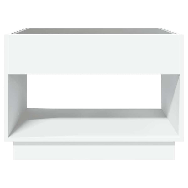 vidaXL Table basse avec LED Infinity Blanc 70x50x50 cm
