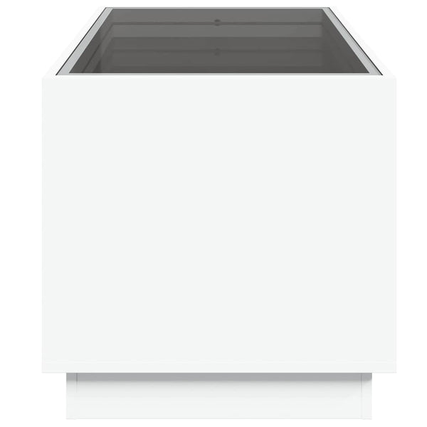 vidaXL Table basse avec LED Infinity Blanc 70x50x50 cm