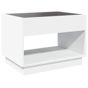 vidaXL Table basse avec LED Infinity Blanc 70x50x50 cm