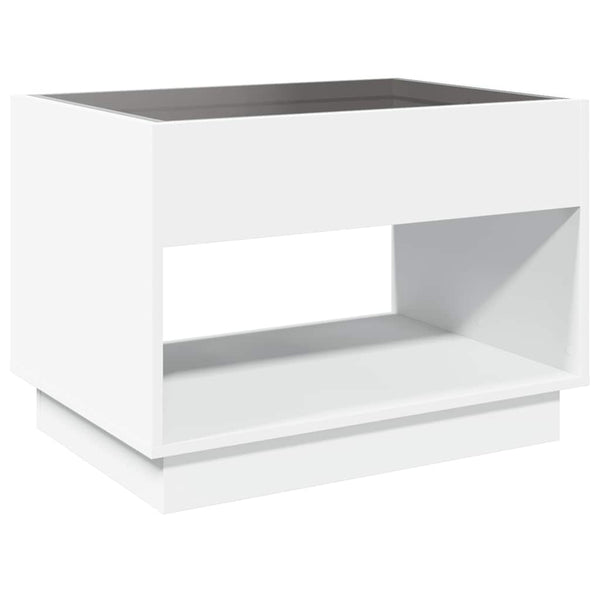 vidaXL Table basse avec LED Infinity Blanc 70x50x50 cm