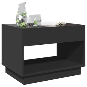 vidaXL Table basse avec LED Infinity Noir 70x50x50 cm