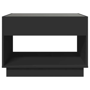 vidaXL Table basse avec LED Infinity Noir 70x50x50 cm