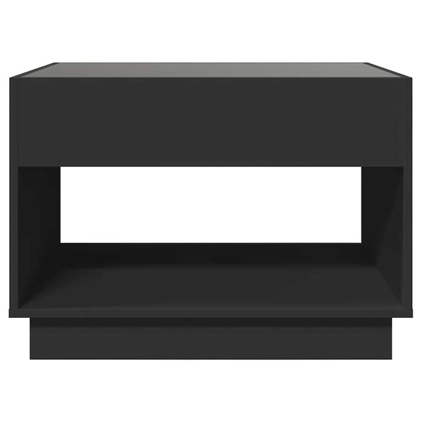 vidaXL Table basse avec LED Infinity Noir 70x50x50 cm