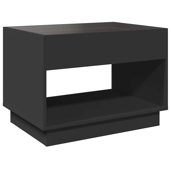 vidaXL Table basse avec LED Infinity Noir 70x50x50 cm