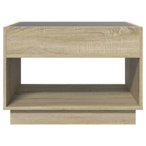 vidaXL Coffee Table with Infinity LED Sonoma Oak 70x50x50 cm