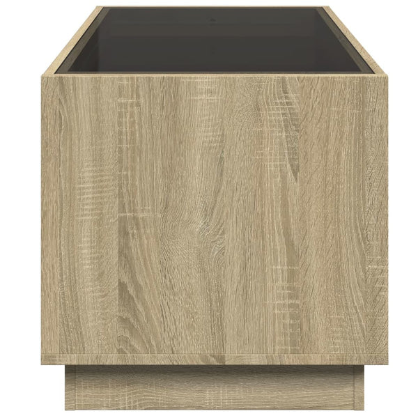 vidaXL Coffee Table with Infinity LED Sonoma Oak 70x50x50 cm