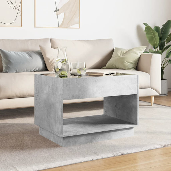 Couchtisch Betongrau mit Infinity-LED 70x50 cm