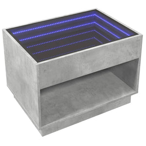 Couchtisch Betongrau mit Infinity-LED 70x50 cm