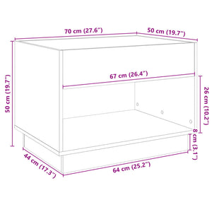 vidaXL Coffee Table with Infinity LED Sonoma Grey 70x50x50 cm