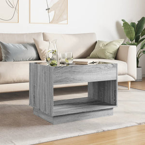 vidaXL Coffee Table with Infinity LED Sonoma Grey 70x50x50 cm