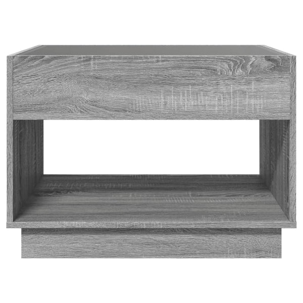 vidaXL Coffee Table with Infinity LED Sonoma Grey 70x50x50 cm