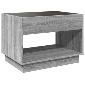 vidaXL Coffee Table with Infinity LED Sonoma Grey 70x50x50 cm