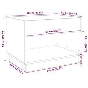 vidaXL Table basse avec LED Infinity aspect chêne marron 70x50x50 cm