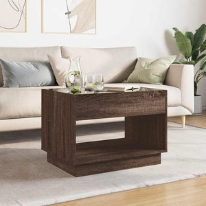vidaXL Table basse avec LED Infinity aspect chêne marron 70x50x50 cm