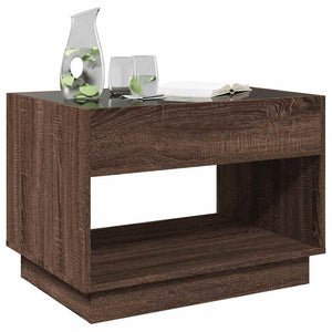 vidaXL Table basse avec LED Infinity aspect chêne marron 70x50x50 cm