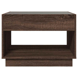 vidaXL Table basse avec LED Infinity aspect chêne marron 70x50x50 cm