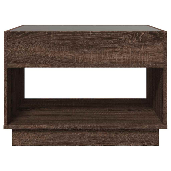 vidaXL Table basse avec LED Infinity aspect chêne marron 70x50x50 cm