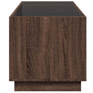 vidaXL Table basse avec LED Infinity aspect chêne marron 70x50x50 cm