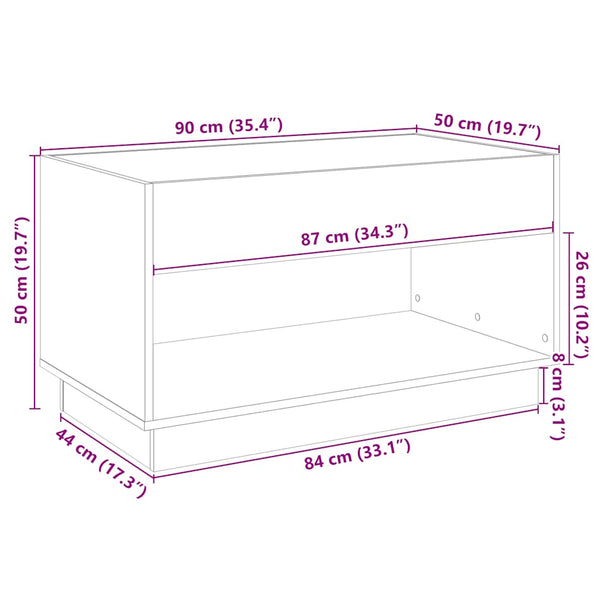 vidaXL Table basse avec LED Infinity Blanc 90x50x50 cm