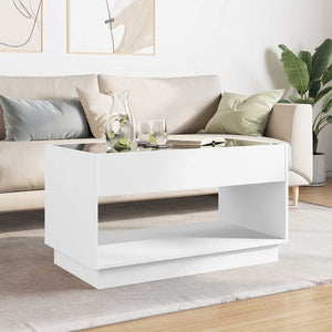 vidaXL Table basse avec LED Infinity Blanc 90x50x50 cm